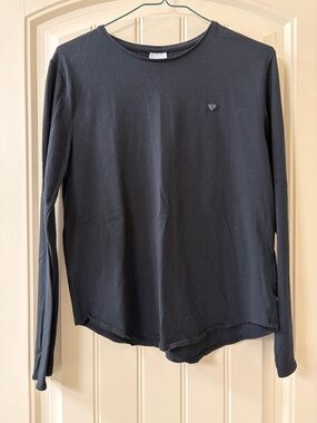 ZARA Kids Long-Sleeve Heart Graphic Tee - Black